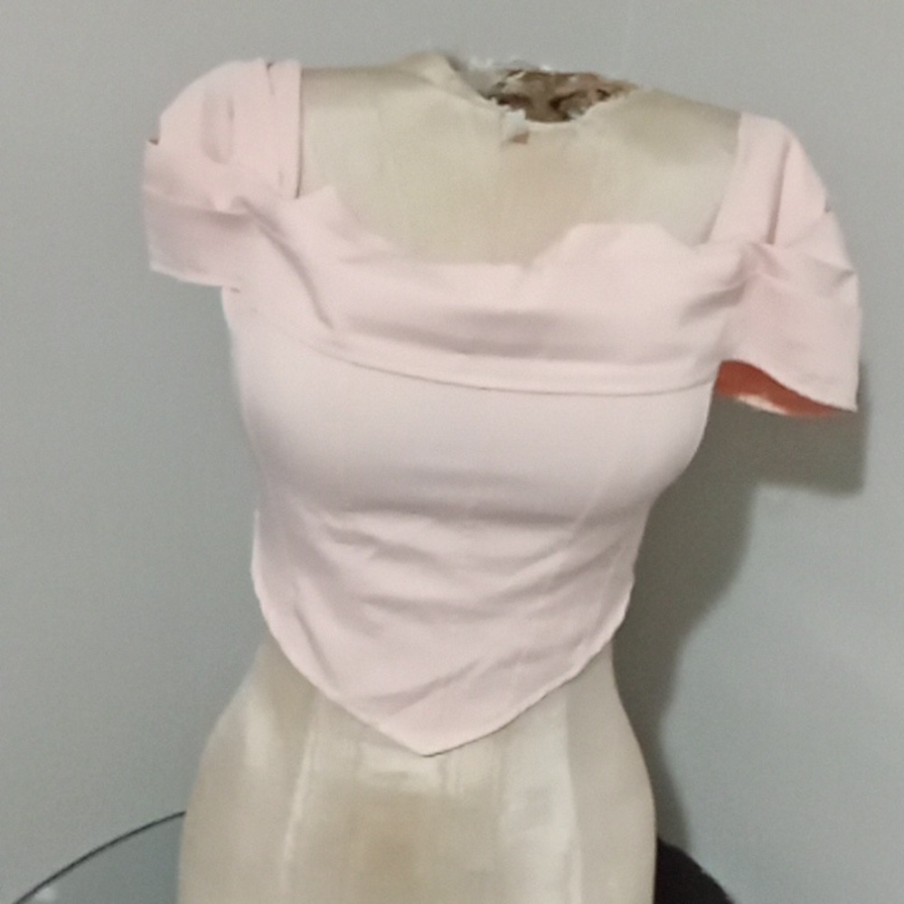 Chic Blush Off-Shoulder Women's Blouse